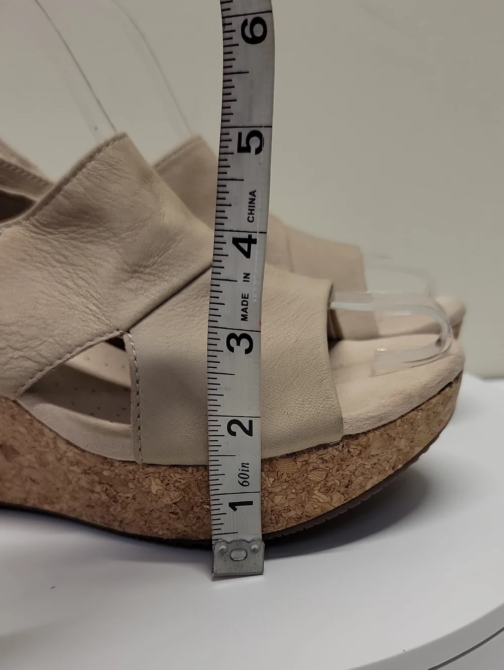 Clark's Beige Slingback Cork Wedge Sandals - Ultimate Comfort Collection Sz 9.5